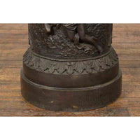 Large Contemporary Cast Bronze Krater Urn on Pedestal with Mythological Figures-RG1105-12. Asian & Chinese Furniture, Art, Antiques, Vintage Home Décor for sale at FEA Home