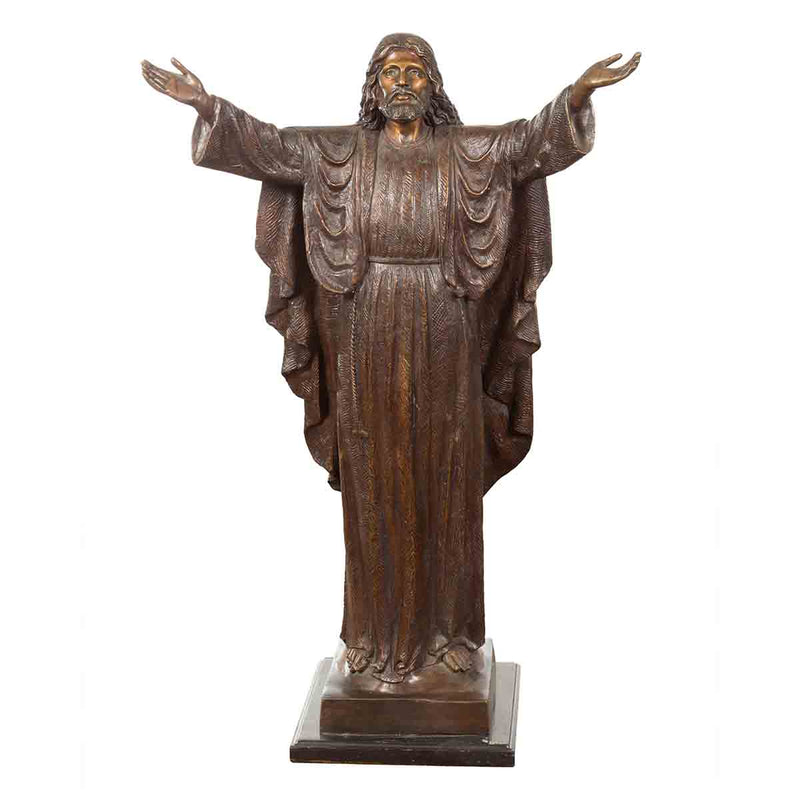 Contemporary Bronze Jesus Statue- Asian Antiques, Vintage Home Decor & Chinese Furniture - FEA Home