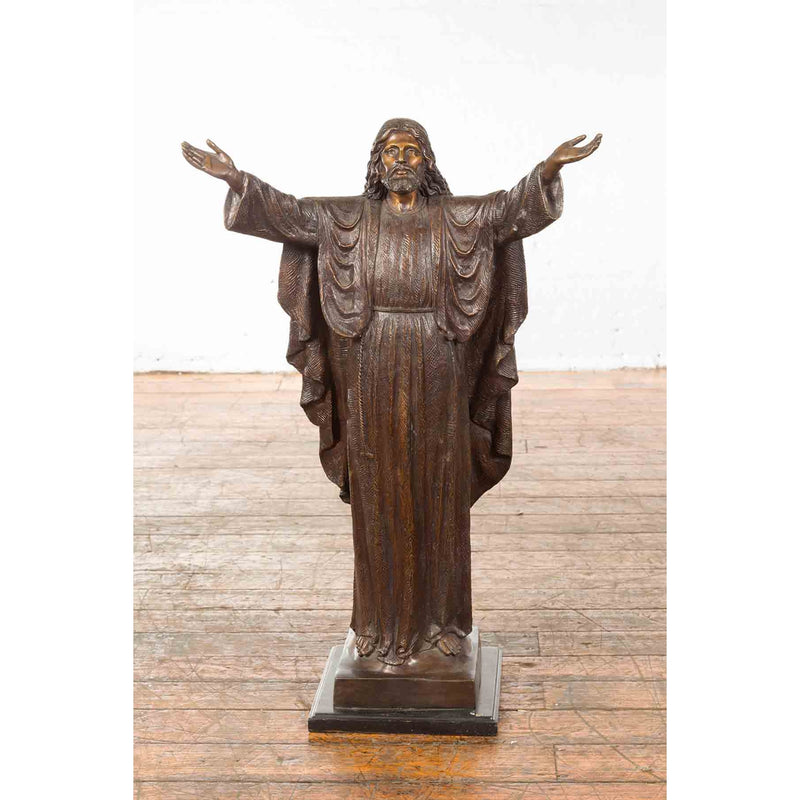 Contemporary Bronze Jesus Statue-RG1121-2. Asian & Chinese Furniture, Art, Antiques, Vintage Home Décor for sale at FEA Home