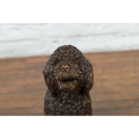 Contemporary Lost Wax Bronze Statue of Max the Labradoodle with Dark Patina - Antique Chinese and Vintage Asian Furniture for Sale at FEA Home