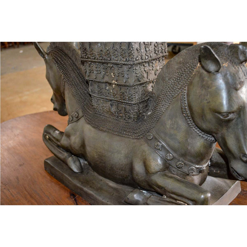 Silver Bronze 2-Headed Horse-5. Asian & Chinese Furniture, Art, Antiques, Vintage Home Décor for sale at FEA Home