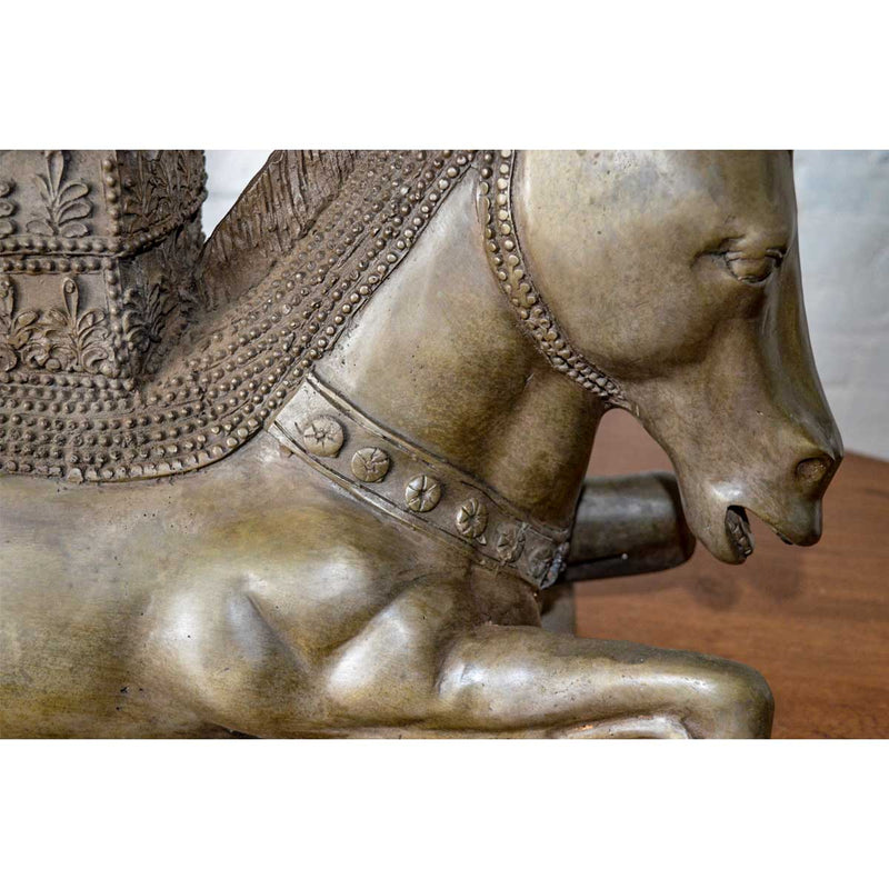 Silver Bronze 2-Headed Horse-YN7548-3. Asian & Chinese Furniture, Art, Antiques, Vintage Home Décor for sale at FEA Home