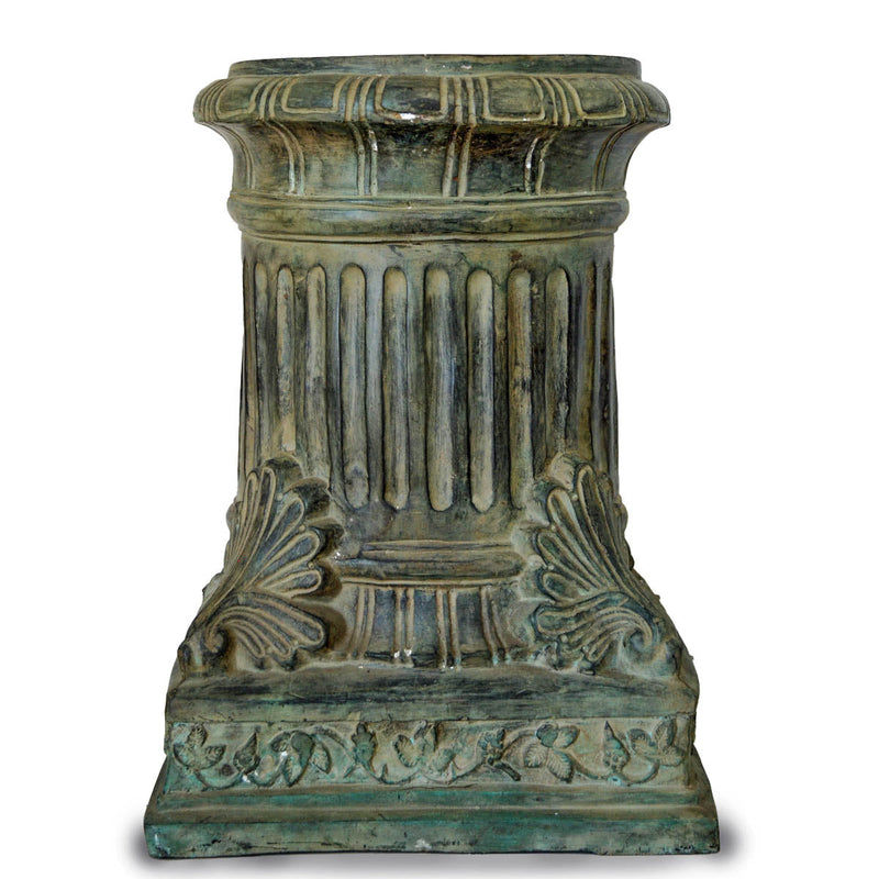 Lost Wax Cast Bronze Pedestal with Fluted Column and Palmette Motifs-RG1667 / RRC-1. Asian & Chinese Furniture, Art, Antiques, Vintage Home Décor for sale at FEA Home
