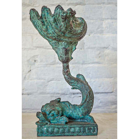 Bronze Fish with Shell-YN7553-2. Asian & Chinese Furniture, Art, Antiques, Vintage Home Décor for sale at FEA Home