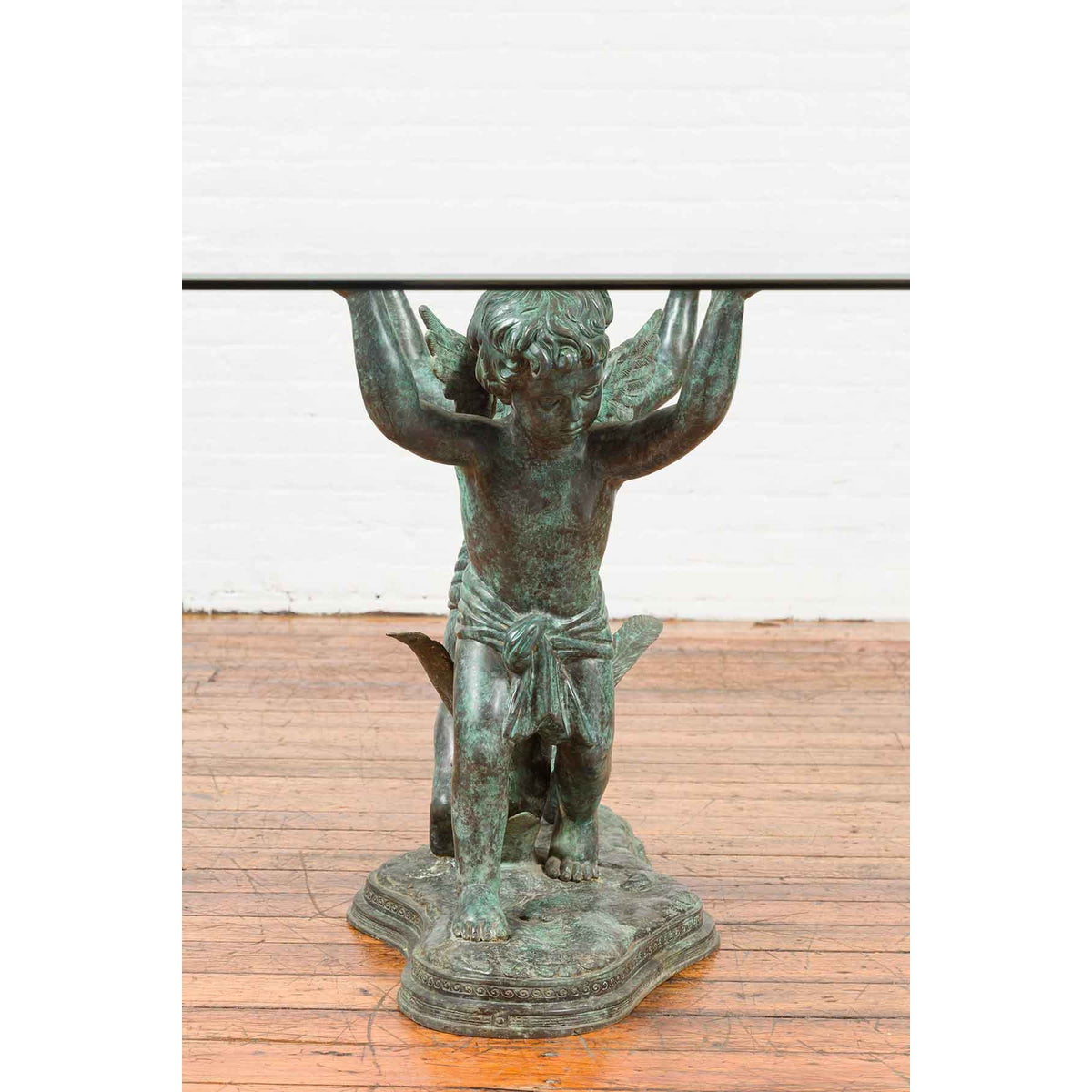 Greco-Roman Style Contemporary Bronze Double Cherub Dining Table Base-7. Asian &amp; Chinese Furniture, Art, Antiques, Vintage Home Décor for sale at FEA Home