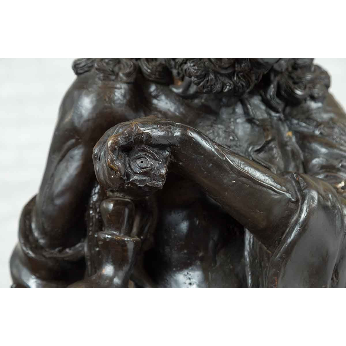 Vintage Bronze Sculpture Depicting a Mythical Warrior Holding a Flask-14. Asian &amp; Chinese Furniture, Art, Antiques, Vintage Home Décor for sale at FEA Home