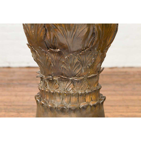 Bronze Flower Pedestal with Acanthus Leaves and Palmettes, Contemporary-11. Asian & Chinese Furniture, Art, Antiques, Vintage Home Décor for sale at FEA Home