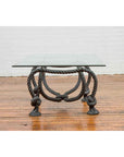 Contemporary Cast Bronze Nautical Rope Maison Jansen Style Coffee Table Base-6. Asian & Chinese Furniture, Art, Antiques, Vintage Home Décor for sale at FEA Home