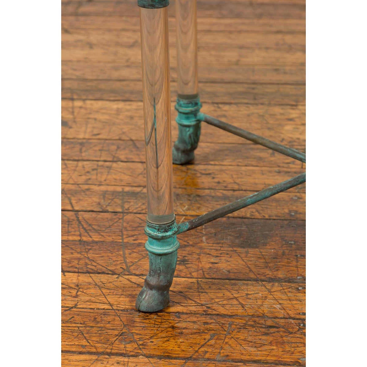 Neoclassical Style Lucite and Verde Bronze Coffee Table Base with Rams Heads-5. Asian &amp; Chinese Furniture, Art, Antiques, Vintage Home Décor for sale at FEA Home