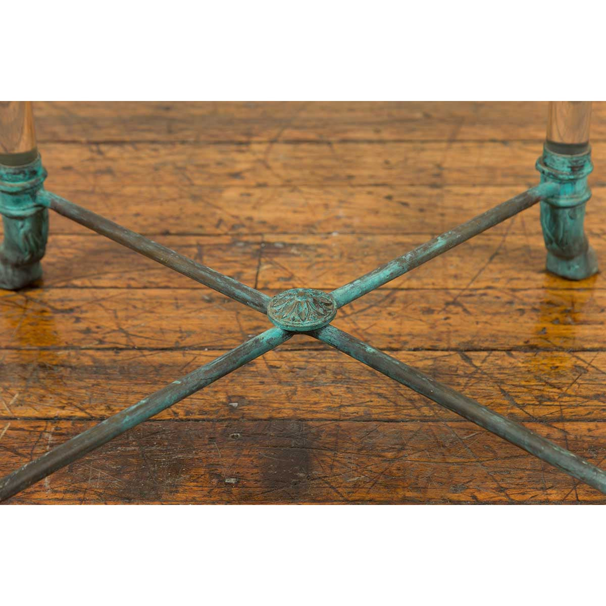 Neoclassical Style Lucite and Verde Bronze Coffee Table Base with Rams Heads-7. Asian &amp; Chinese Furniture, Art, Antiques, Vintage Home Décor for sale at FEA Home