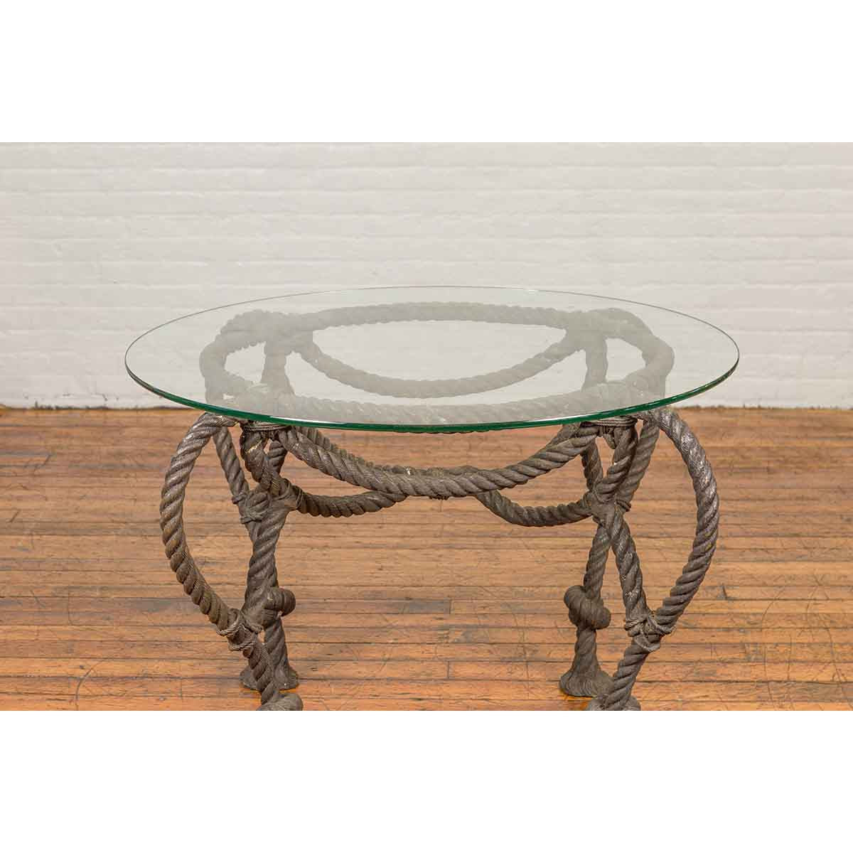 Tall Contemporary Bronze Nautical Rope Table-11. Asian &amp; Chinese Furniture, Art, Antiques, Vintage Home Décor for sale at FEA Home