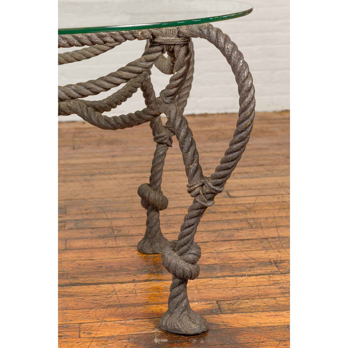 Tall Contemporary Bronze Nautical Rope Table-7. Asian &amp; Chinese Furniture, Art, Antiques, Vintage Home Décor for sale at FEA Home