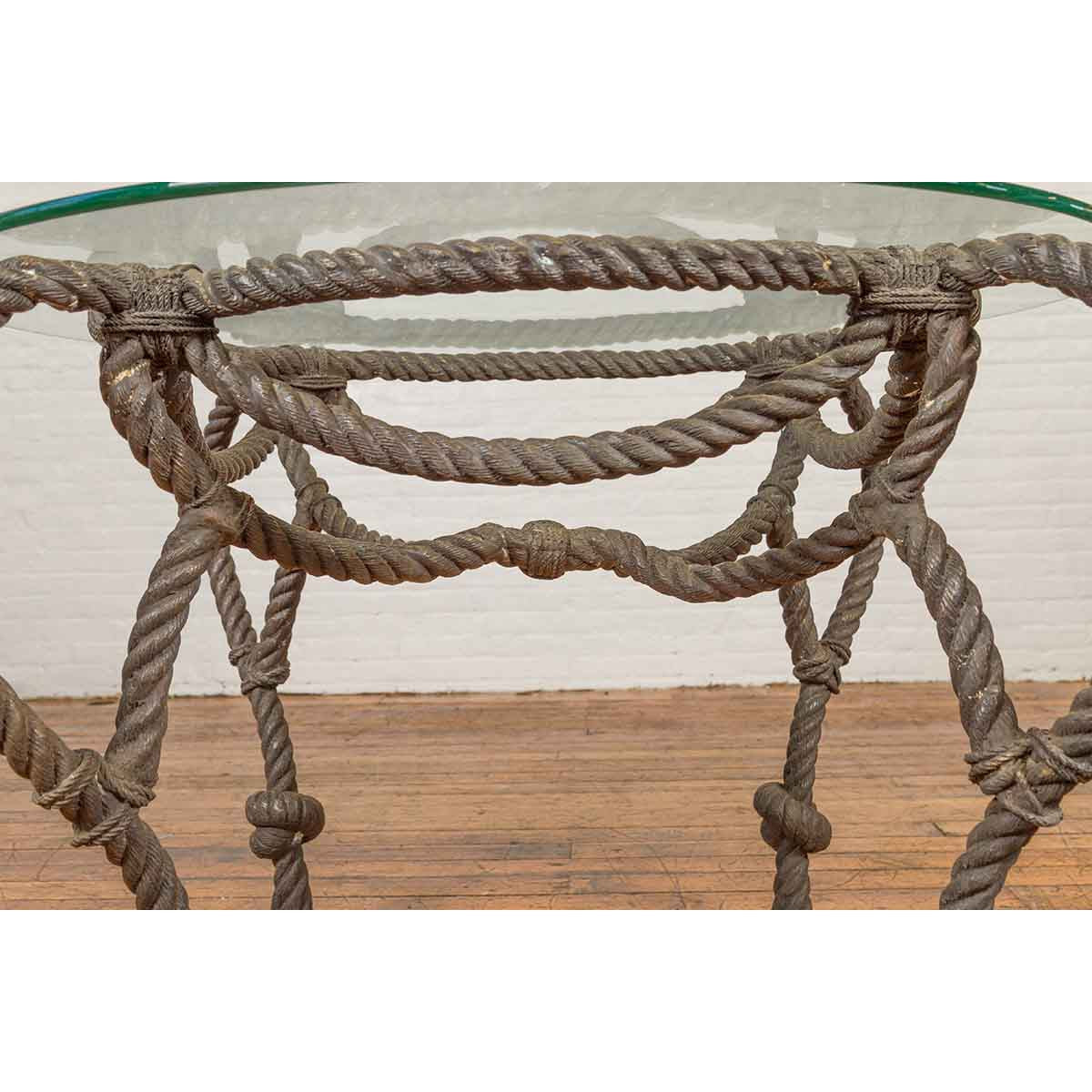 Tall Contemporary Bronze Nautical Rope Table-6. Asian &amp; Chinese Furniture, Art, Antiques, Vintage Home Décor for sale at FEA Home