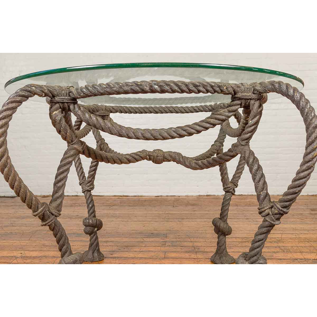 Tall Contemporary Bronze Nautical Rope Table-10. Asian &amp; Chinese Furniture, Art, Antiques, Vintage Home Décor for sale at FEA Home