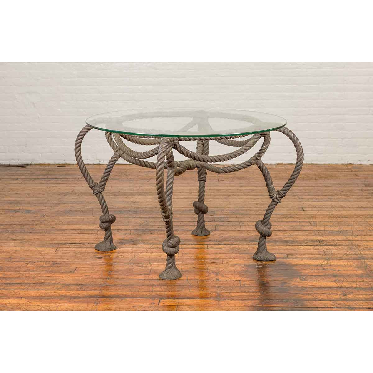 Tall Contemporary Bronze Nautical Rope Table-4. Asian &amp; Chinese Furniture, Art, Antiques, Vintage Home Décor for sale at FEA Home