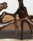 Vintage Lost Wax Cast Bronze Coffee Table Base with Triple Rearing Horses-3. Asian & Chinese Furniture, Art, Antiques, Vintage Home Décor for sale at FEA Home