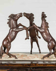 Vintage Lost Wax Cast Bronze Coffee Table Base with Triple Rearing Horses-2. Asian & Chinese Furniture, Art, Antiques, Vintage Home Décor for sale at FEA Home
