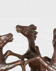 Vintage Lost Wax Cast Bronze Coffee Table Base with Triple Rearing Horses-7. Asian & Chinese Furniture, Art, Antiques, Vintage Home Décor for sale at FEA Home