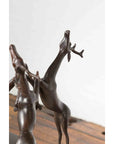 Vintage Lost Wax Cast Bronze Triple Deer Low Table Base with Dark Bronze Patina-11. Asian & Chinese Furniture, Art, Antiques, Vintage Home Décor for sale at FEA Home