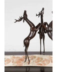 Vintage Lost Wax Cast Bronze Triple Deer Low Table Base with Dark Bronze Patina-8. Asian & Chinese Furniture, Art, Antiques, Vintage Home Décor for sale at FEA Home
