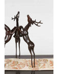 Vintage Lost Wax Cast Bronze Triple Deer Low Table Base with Dark Bronze Patina-9. Asian & Chinese Furniture, Art, Antiques, Vintage Home Décor for sale at FEA Home