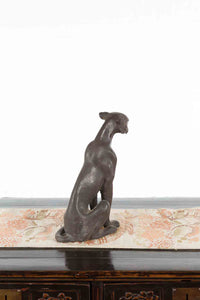 Small Bronze Statue of A Panther Sitting