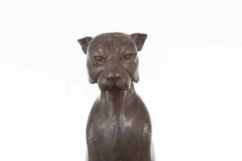 Small Bronze Statue of A Panther Sitting