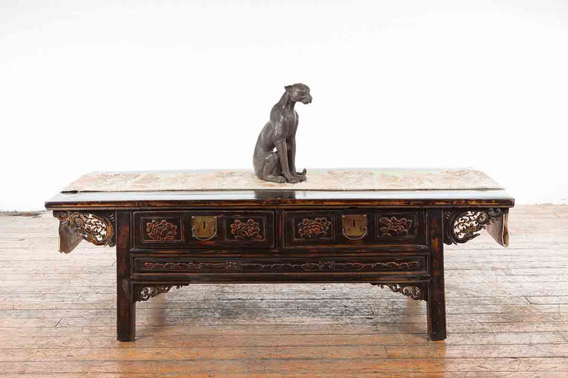 Small Bronze Statue of A Panther Sitting