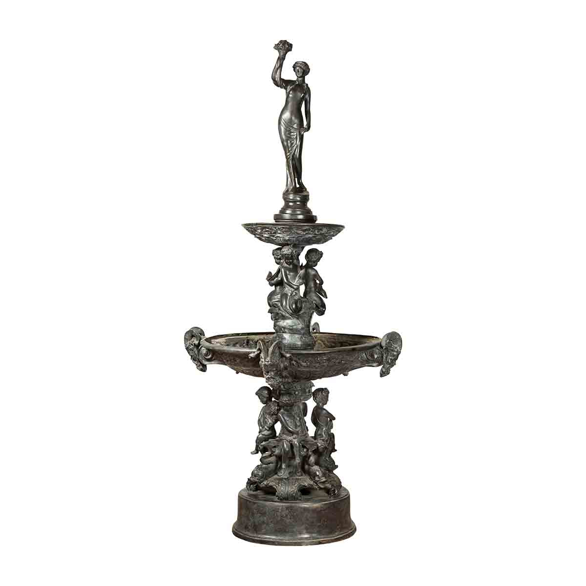 Nymph, Tritons and Putti Bronze Fountain-1. Asian & Chinese Furniture, Art, Antiques, Vintage Home Décor for sale at FEA Home