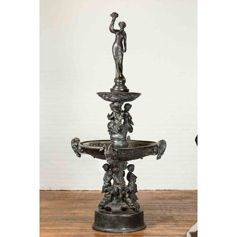 Nymph, Tritons and Putti Bronze Fountain