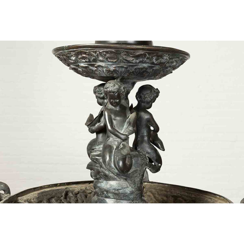 Nymph, Tritons and Putti Bronze Fountain