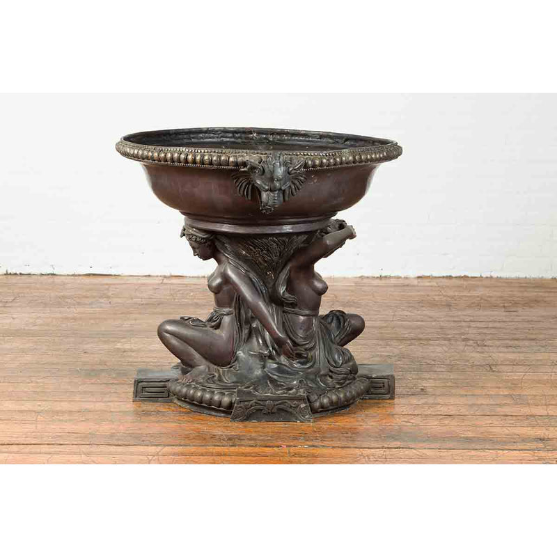 Vintage Bronze Greco-Roman Allegory of the Summer Planter-RG2033-5. Asian & Chinese Furniture, Art, Antiques, Vintage Home Décor for sale at FEA Home