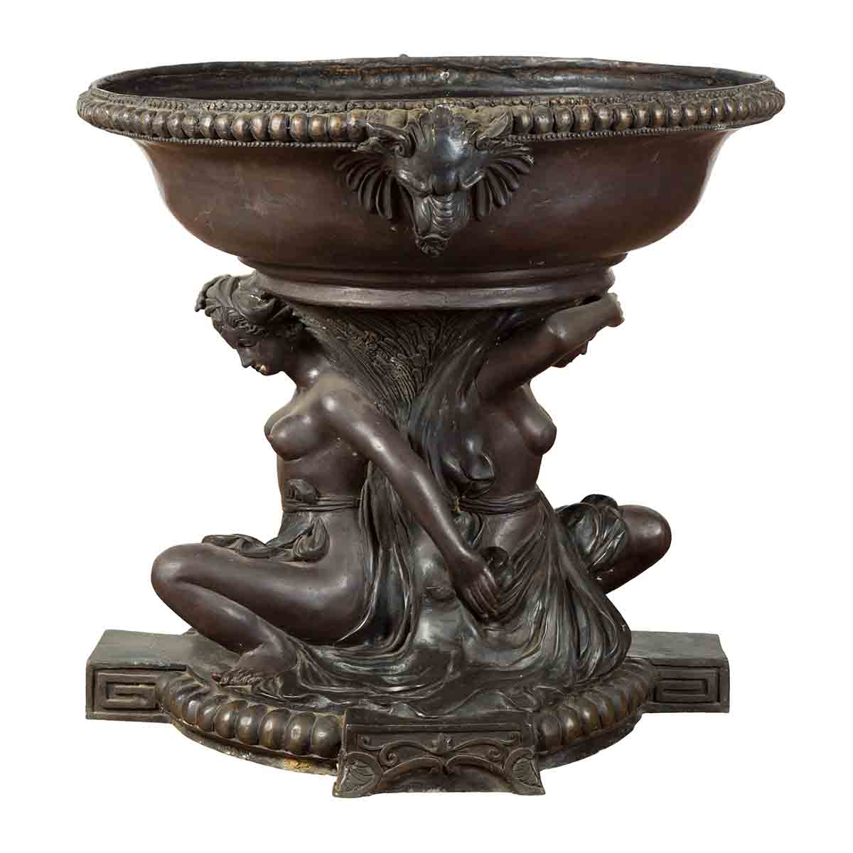 Vintage Bronze Greco-Roman Allegory of the Summer Planter-1. Asian & Chinese Furniture, Art, Antiques, Vintage Home Décor for sale at FEA Home