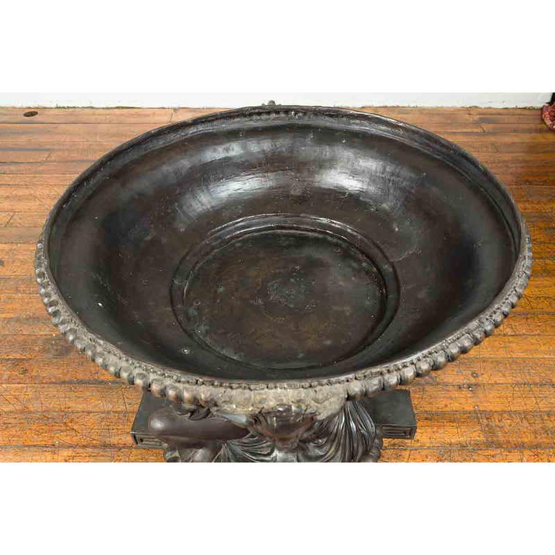 Vintage Bronze Greco-Roman Allegory of the Summer Planter-RG2033-10. Asian & Chinese Furniture, Art, Antiques, Vintage Home Décor for sale at FEA Home