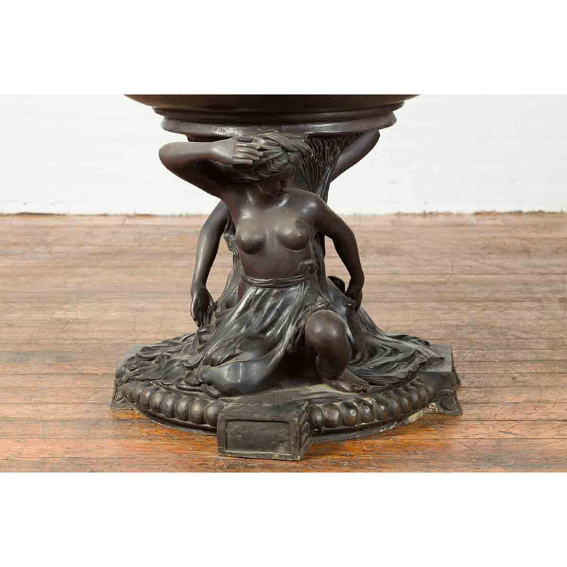 Vintage Bronze Greco-Roman Allegory of the Summer Planter-RG2033-12. Asian & Chinese Furniture, Art, Antiques, Vintage Home Décor for sale at FEA Home