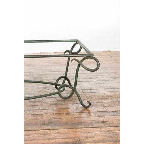Vintage Lost Wax Cast Bronze Verde Coffee Table Base with L Shaped Legs-RG2034-4. Asian & Chinese Furniture, Art, Antiques, Vintage Home Décor for sale at FEA Home