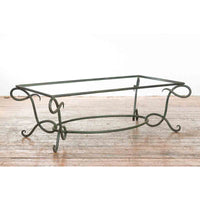 Vintage Lost Wax Cast Bronze Verde Coffee Table Base with L Shaped Legs-RG2034-1. Asian & Chinese Furniture, Art, Antiques, Vintage Home Décor for sale at FEA Home
