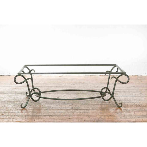 Vintage Lost Wax Cast Bronze Verde Coffee Table Base with L Shaped Legs-RG2034-9. Asian & Chinese Furniture, Art, Antiques, Vintage Home Décor for sale at FEA Home
