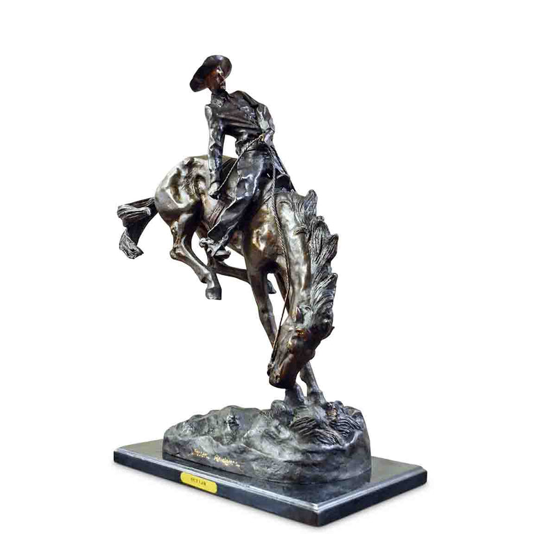 Outlaw Cast Bronze Sculpture on Marble Base, after Frederic Remington-RG2046-4. Asian & Chinese Furniture, Art, Antiques, Vintage Home Décor for sale at FEA Home