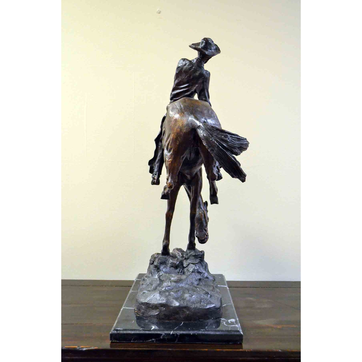 Outlaw Bronze Sculpture on Marble Base after Frederic Remington-8. Asian &amp; Chinese Furniture, Art, Antiques, Vintage Home Décor for sale at FEA Home