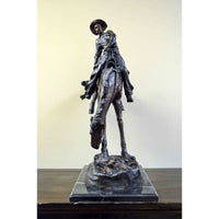 Outlaw Cast Bronze Sculpture on Marble Base, after Frederic Remington