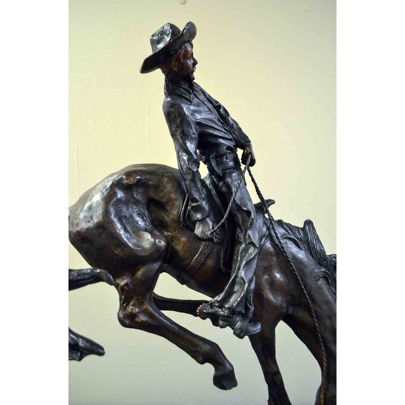 Outlaw Cast Bronze Sculpture on Marble Base, after Frederic Remington-RG2046-12. Asian & Chinese Furniture, Art, Antiques, Vintage Home Décor for sale at FEA Home