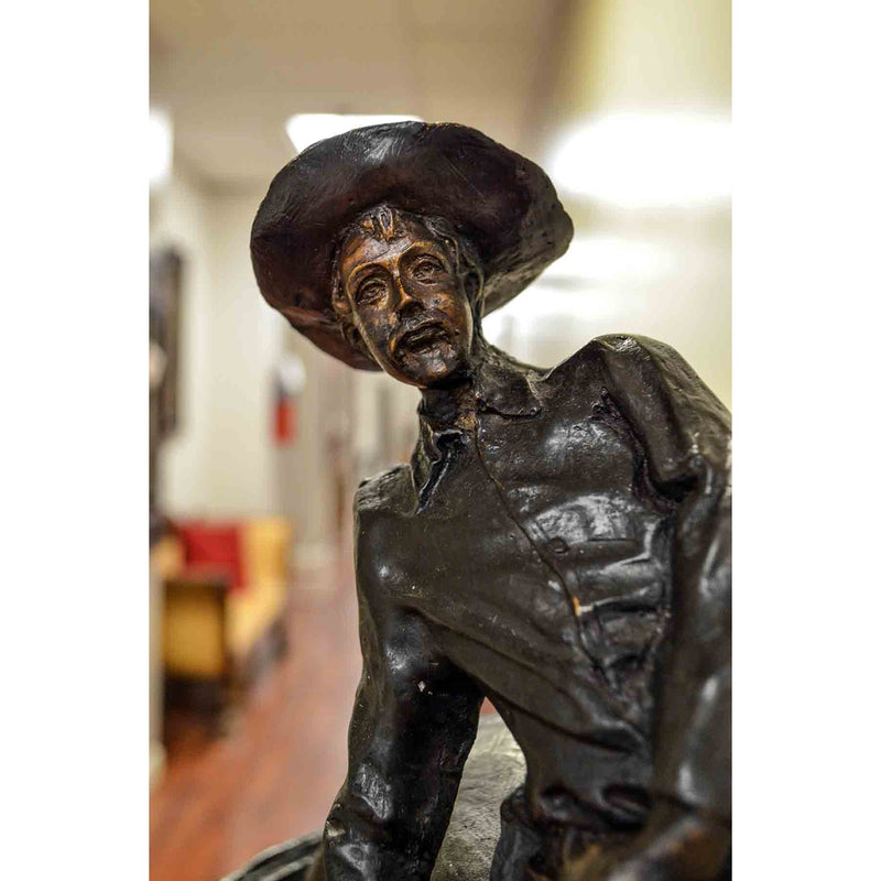 Outlaw Cast Bronze Sculpture on Marble Base, after Frederic Remington
