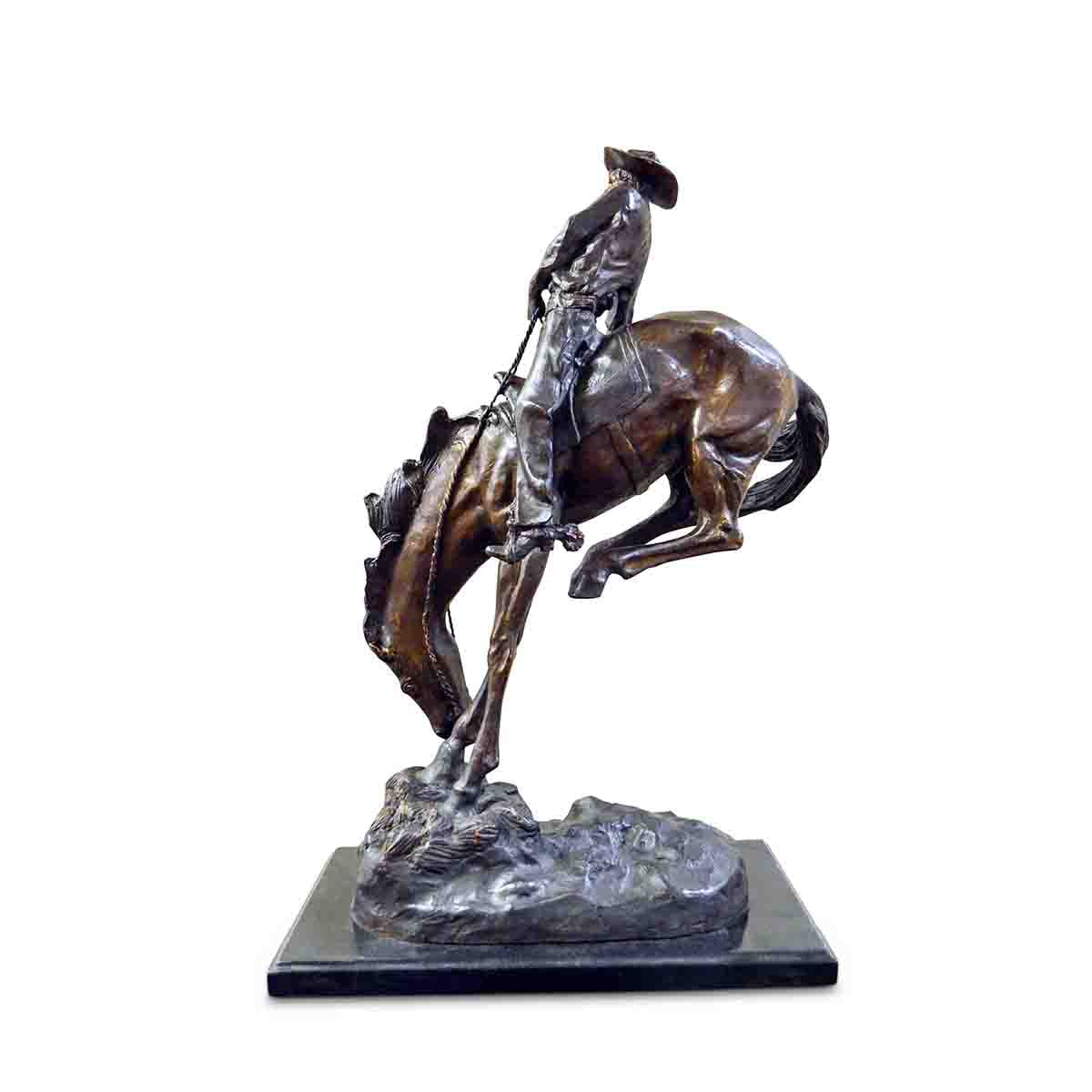 Frederic Remington Outlaw Bronze Sculpture on Base | FEA Home