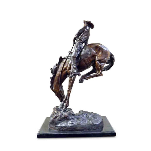 Outlaw Cast Bronze Sculpture on Marble Base, after Frederic Remington-RG2046-3. Asian & Chinese Furniture, Art, Antiques, Vintage Home Décor for sale at FEA Home