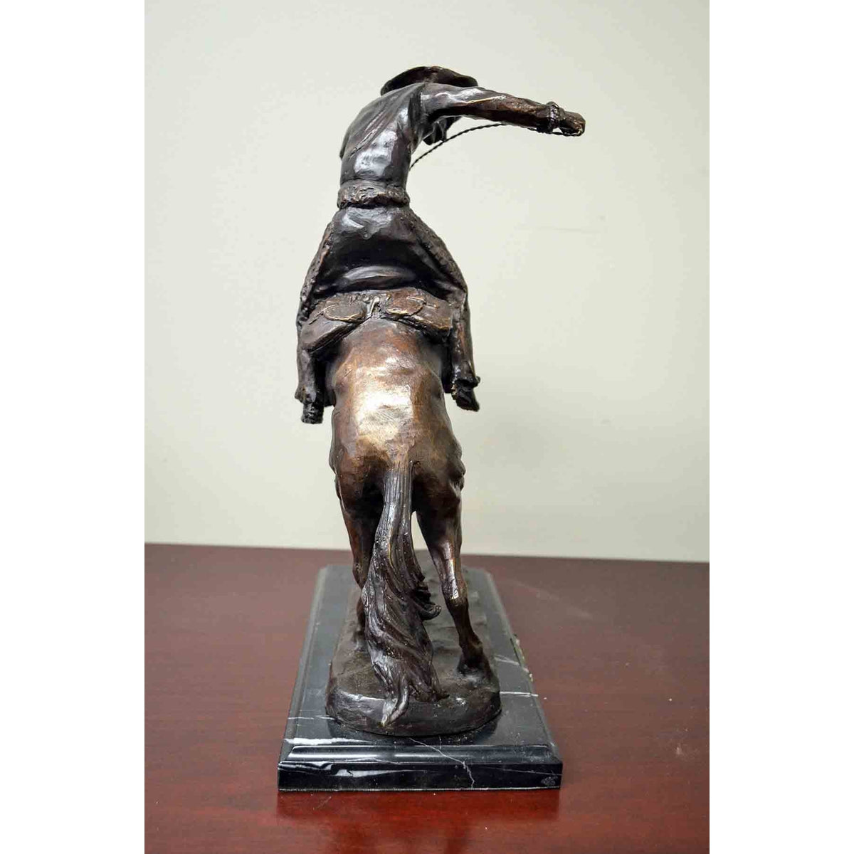 Wooly Chaps Bronze Sculpture on Marble Base after Frederic Remington-16. Asian &amp; Chinese Furniture, Art, Antiques, Vintage Home Décor for sale at FEA Home