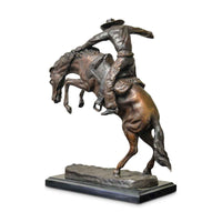 Wooly Chaps Bronze Sculpture on Marble Base, after Frederic Remington-RG2048-9. Asian & Chinese Furniture, Art, Antiques, Vintage Home Décor for sale at FEA Home