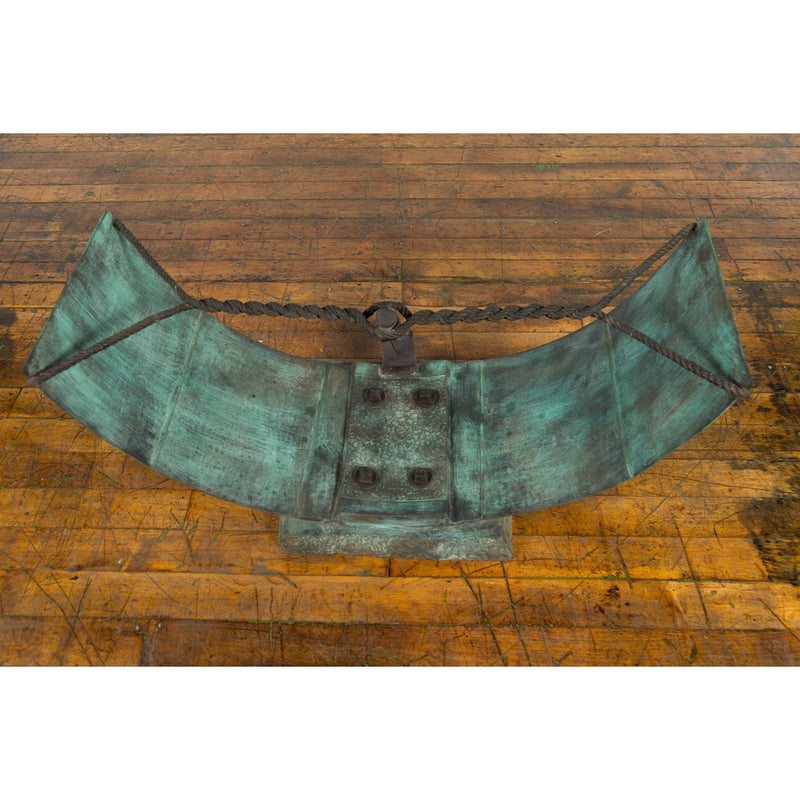 Nautical Egyptian Inspired, Barge Style Verde Bronze Coffee Table Base-RG2080-16. Asian & Chinese Furniture, Art, Antiques, Vintage Home Décor for sale at FEA Home