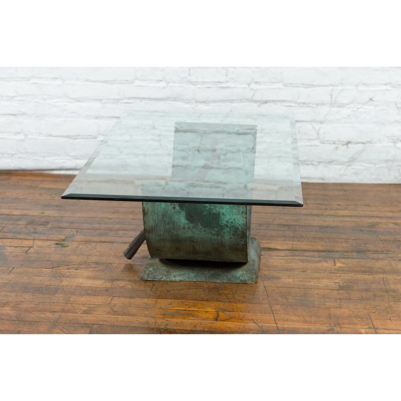 Nautical Egyptian Inspired, Barge Style Verde Bronze Coffee Table Base-RG2080-5. Asian & Chinese Furniture, Art, Antiques, Vintage Home Décor for sale at FEA Home