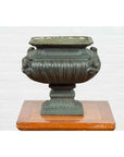 Bronze Tabletop Pedestal in Verdigris Patina-5. Asian & Chinese Furniture, Art, Antiques, Vintage Home Décor for sale at FEA Home